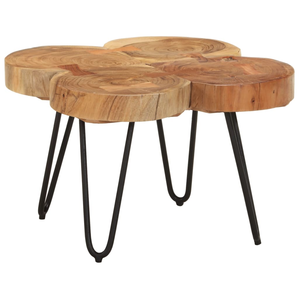 vidaXL Coffee Table 36 cm 4 Trunks Solid Wood Acacia