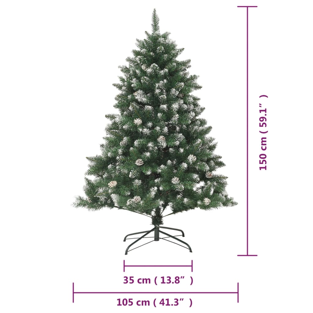 vidaXL Artificial Christmas Tree with Stand 150 cm PVC