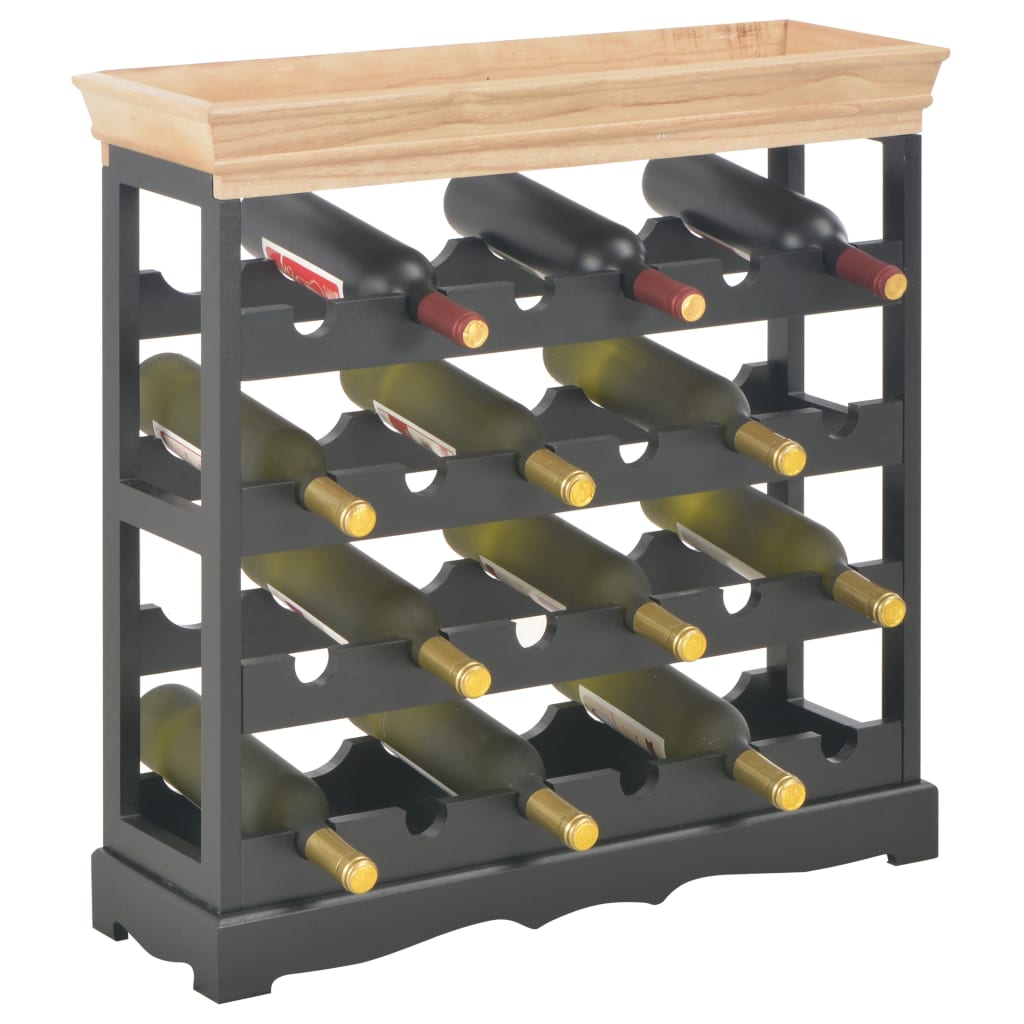 vidaXL Wine Cabinet Black 70x22.5x70.5 cm MDF