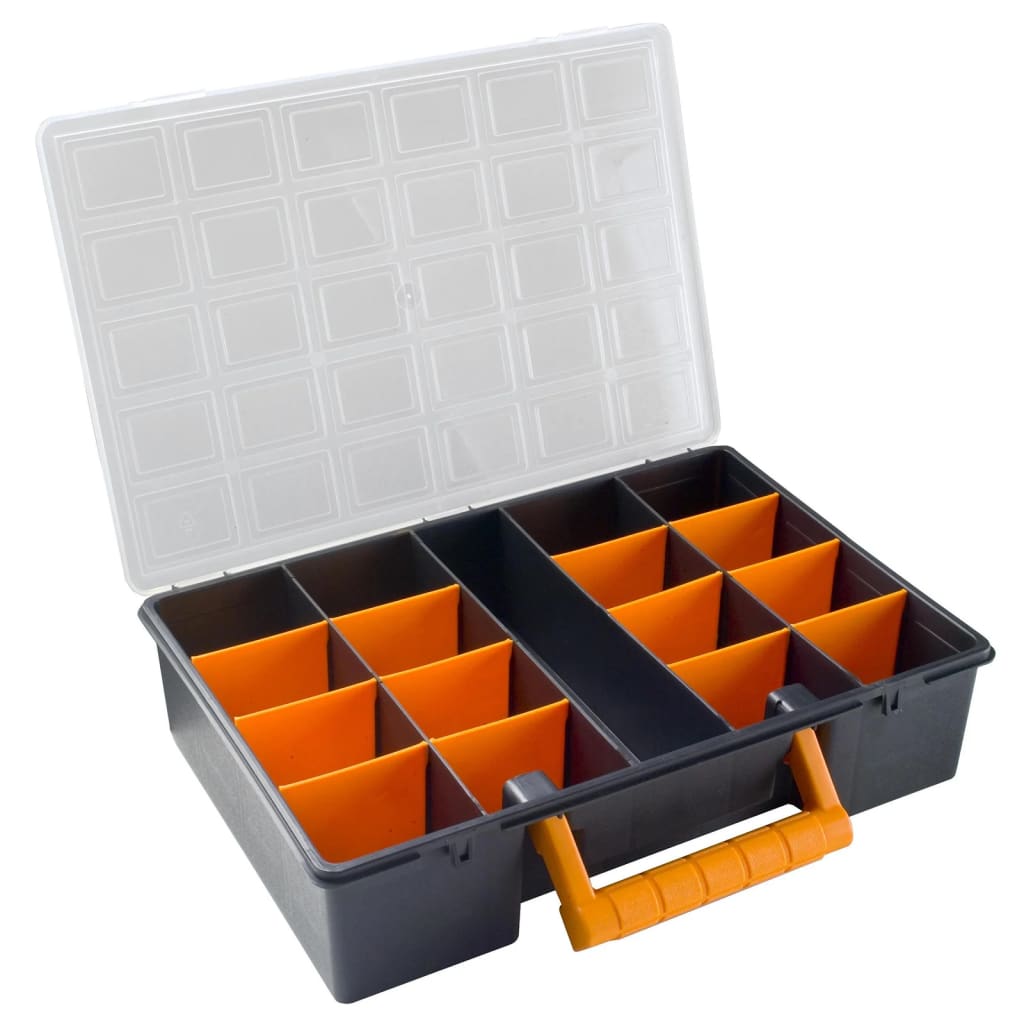 vidaXL Assortment Boxes 2 pcs with Removable Dividers 360x250x85 mm PP