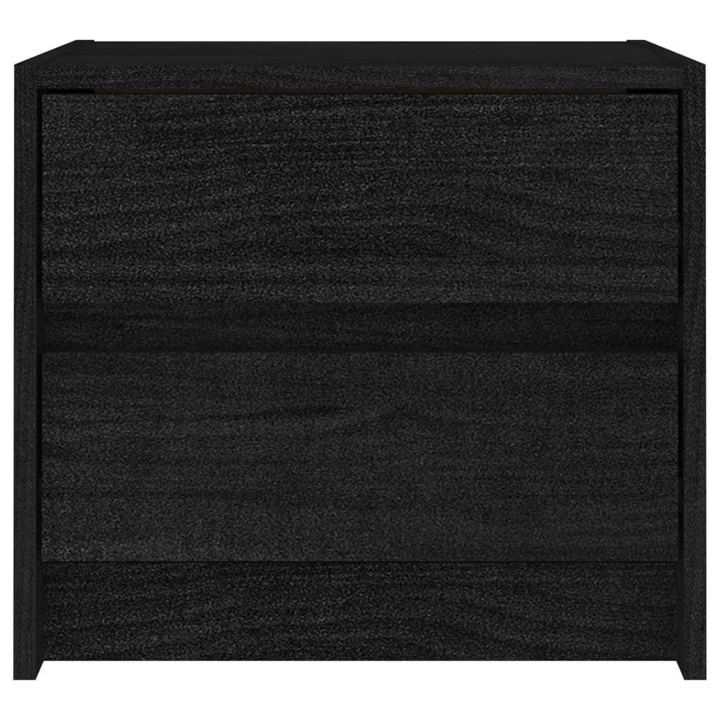vidaXL Bedside Cabinets 2 pcs Black 40x30.5x35.5 cm Solid Pine Wood