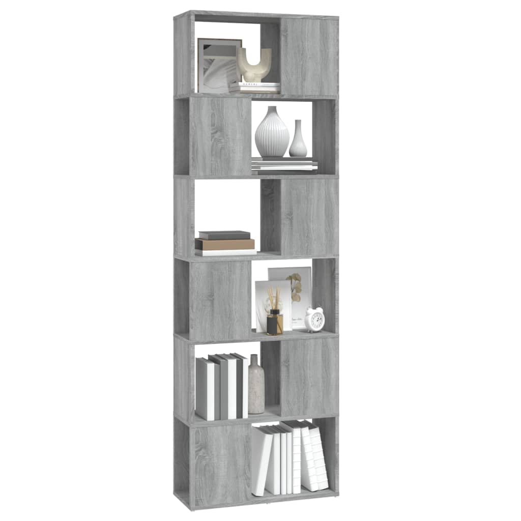 vidaXL Book Cabinet/Room Divider Grey Sonoma 60x24x186 cm