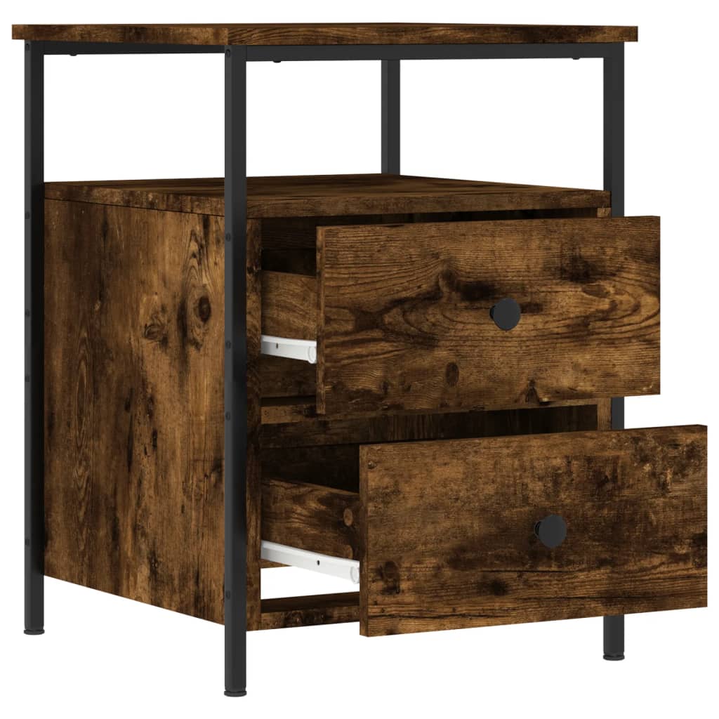 vidaXL Bedside Cabinet Smoked Oak 44x45x60 cm Engineered Wood