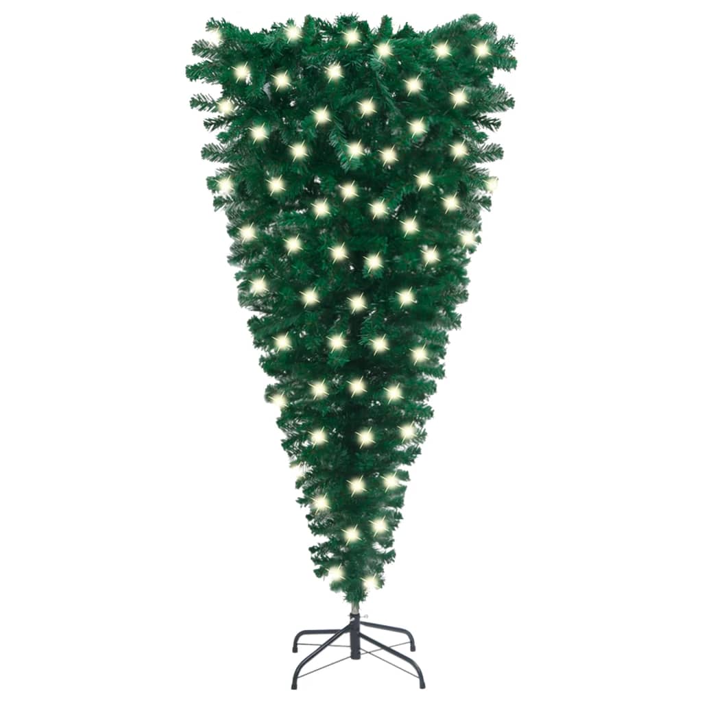 vidaXL Upside-down Artificial Pre-lit Christmas Tree Green 120 cm