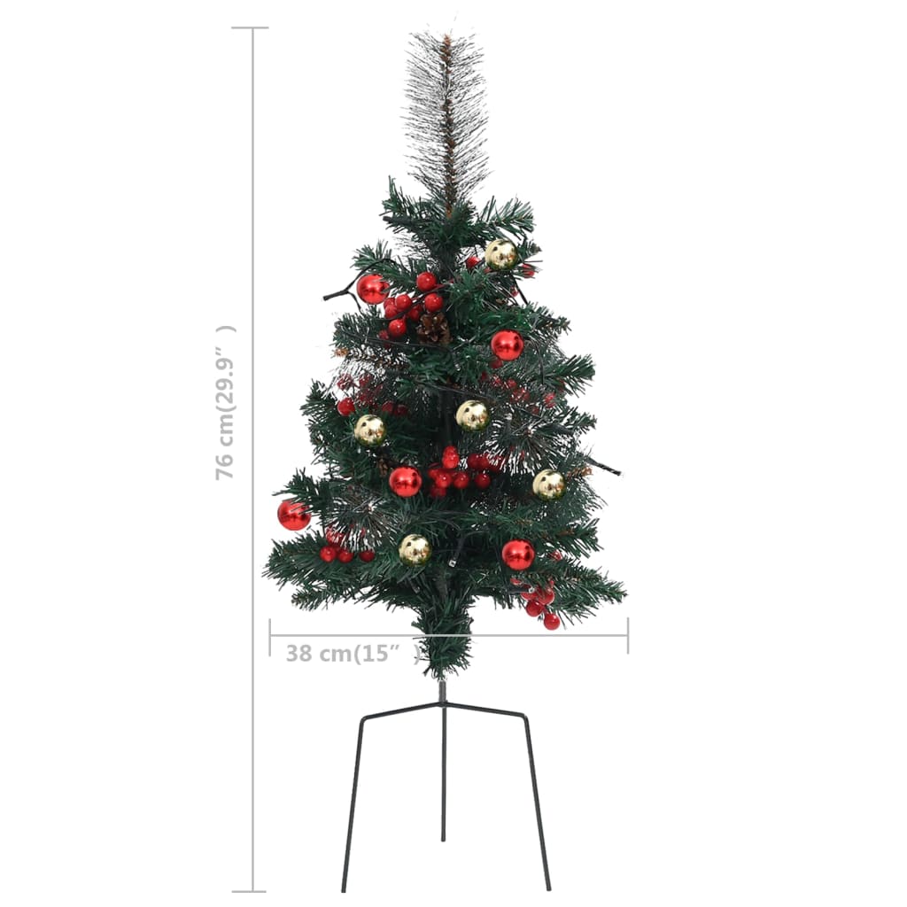 vidaXL Artificial Pathway Pre-lit Christmas Tree 2 pcs 76 cm PVC