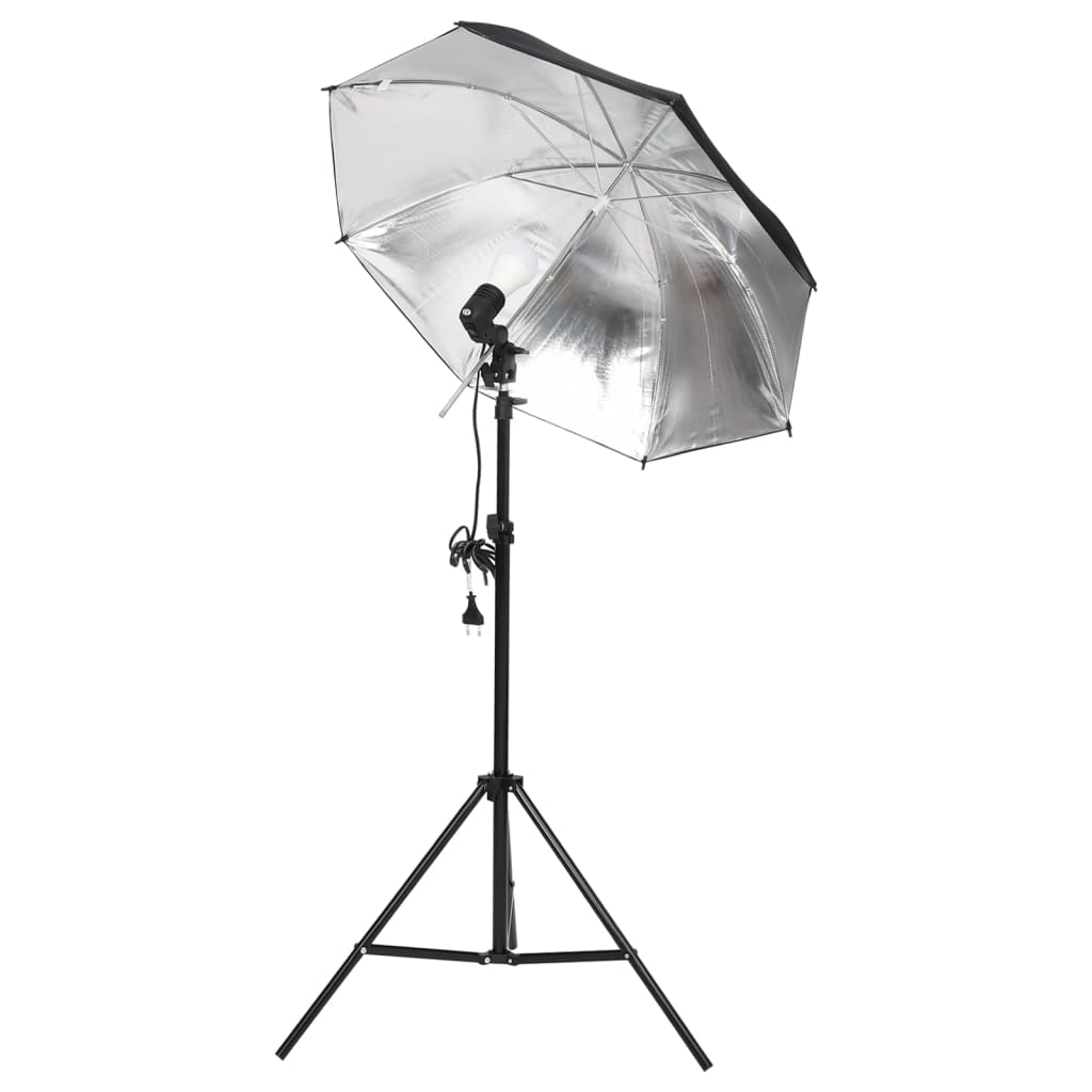 vidaXL Photo Studio Kit with Light Set, Backdrop and Reflector