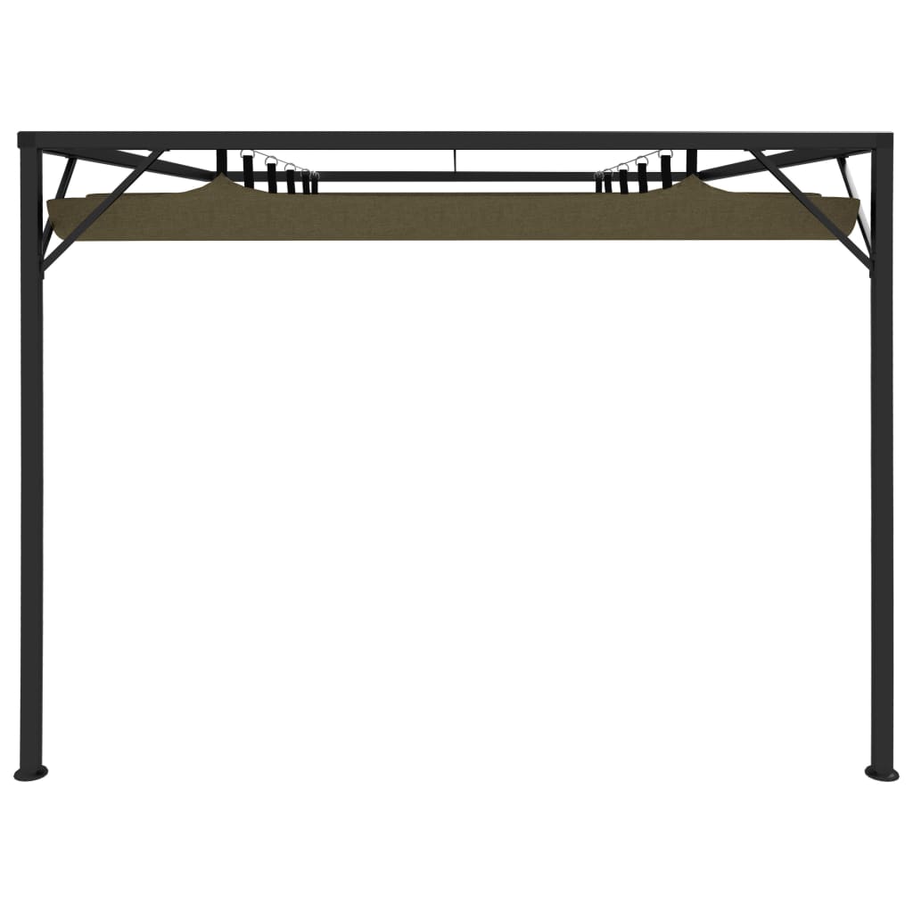 vidaXL Garden Wall Gazebo with Retractable Roof 3x3 m Taupe 180 g/m²