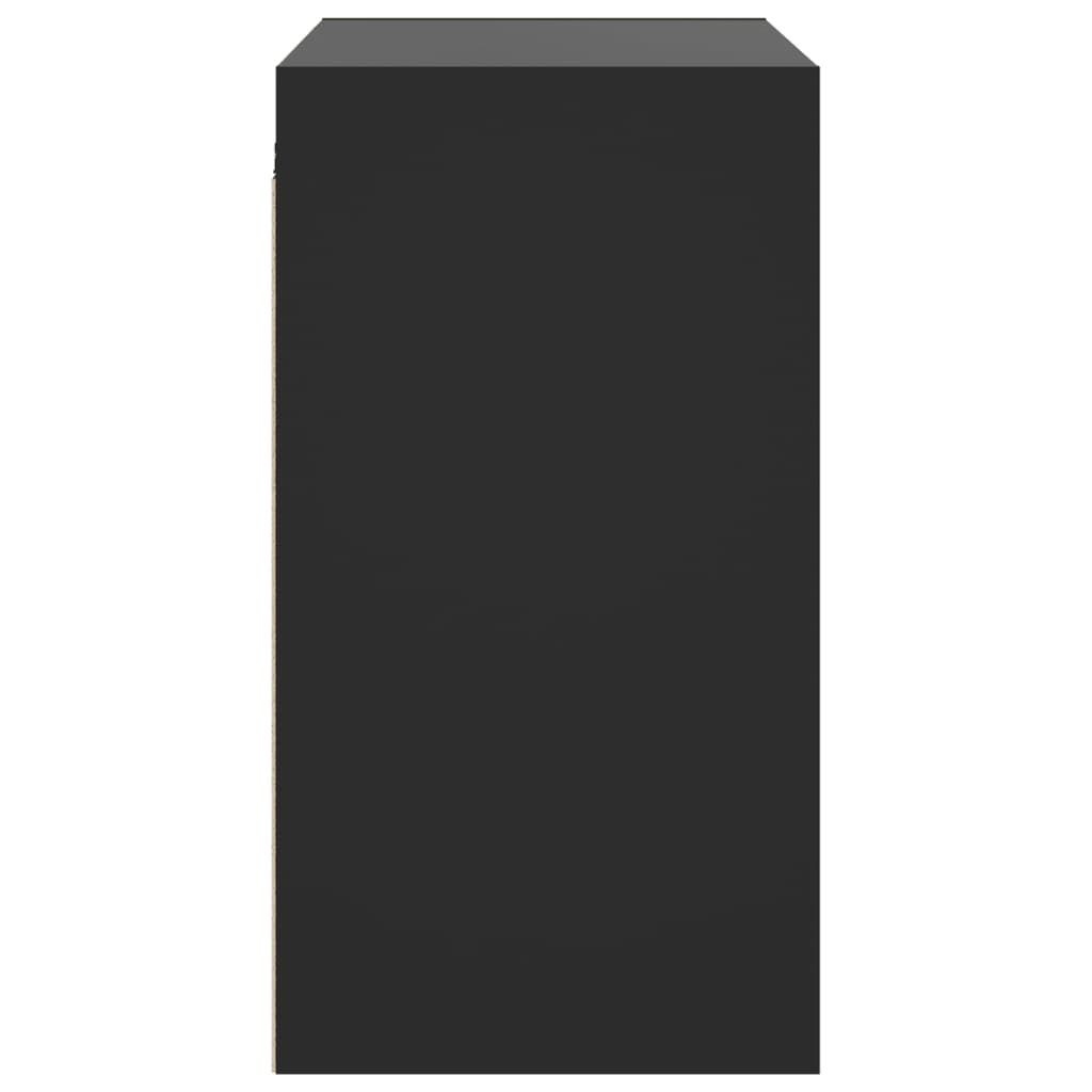vidaXL Wall Cabinet with Glass Doors Black 68x37x68.5 cm