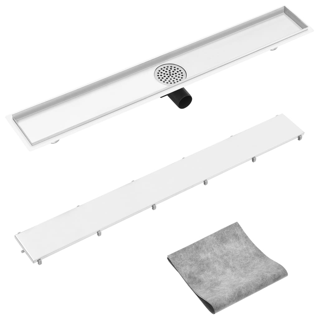 vidaXL Shower Drain with 2-in-1 Cover 93x14 cm Stainless Steel