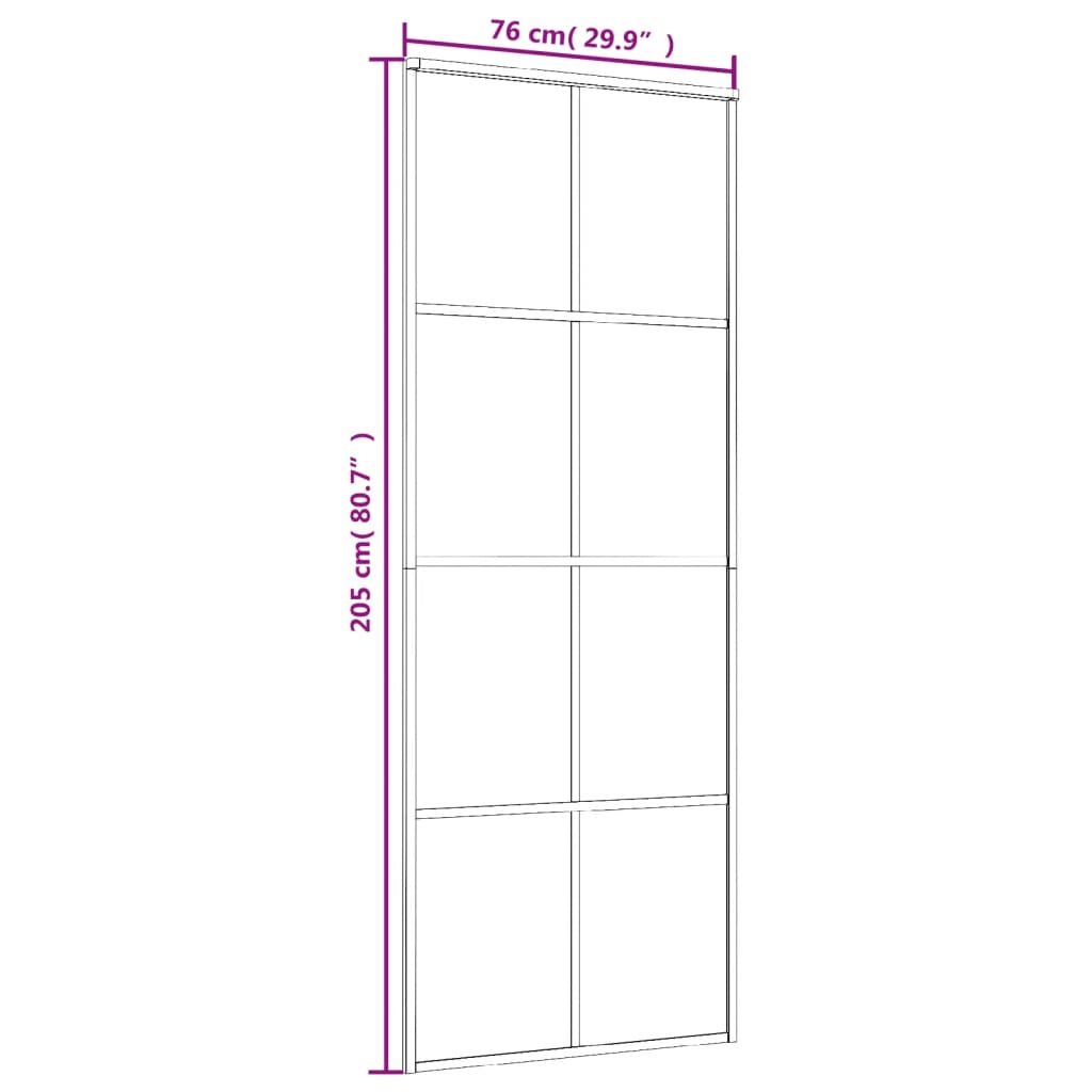 vidaXL Sliding Door ESG Glass and Aluminium 76x205 cm White