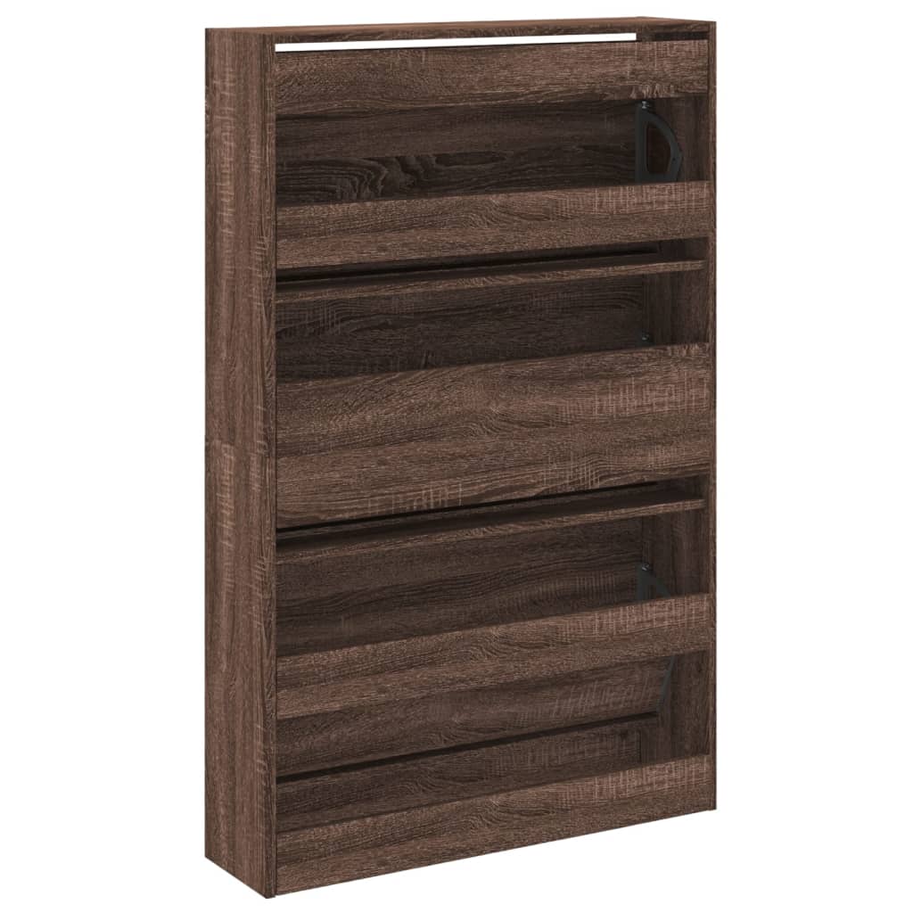 vidaXL Shoe Cabinet Brown Oak 80x21x125.5 cm Engineered Wood