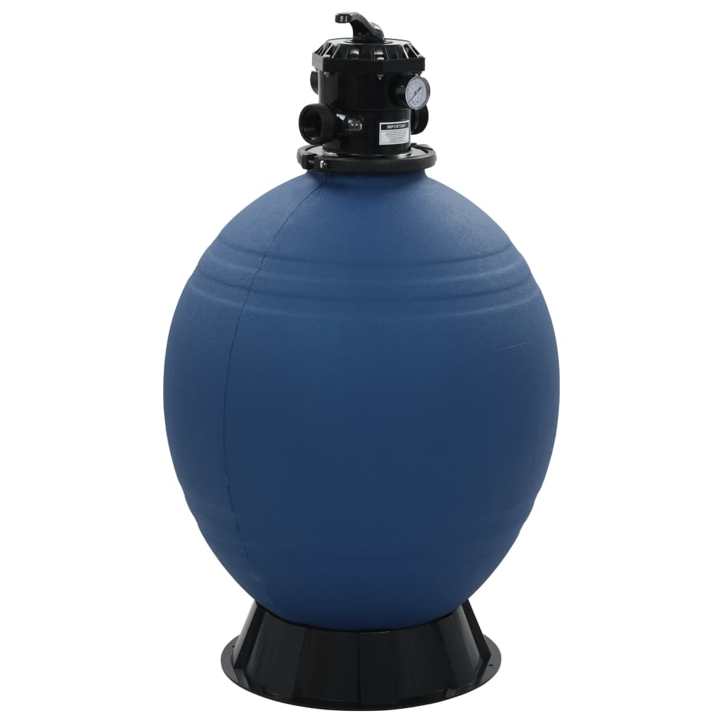 vidaXL Pool Sand Filter with 6 Position Valve Blue 660 mm