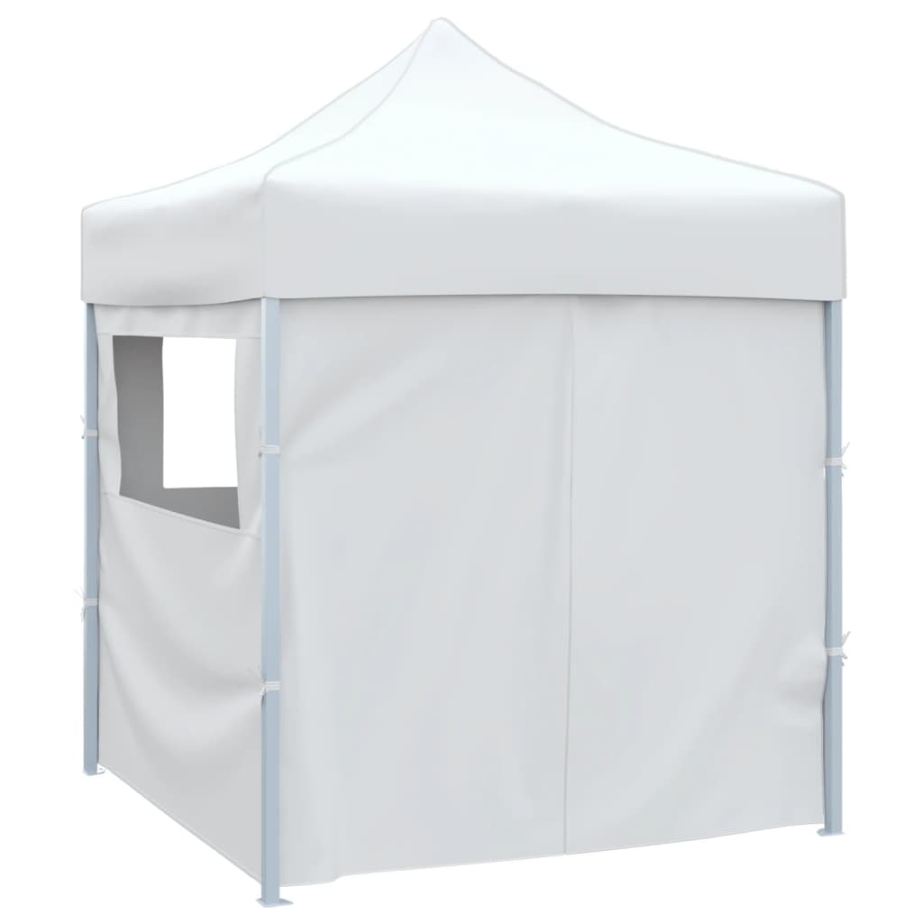 vidaXL Professional Folding Party Tent with 4 Sidewalls 2x2 m Steel White
