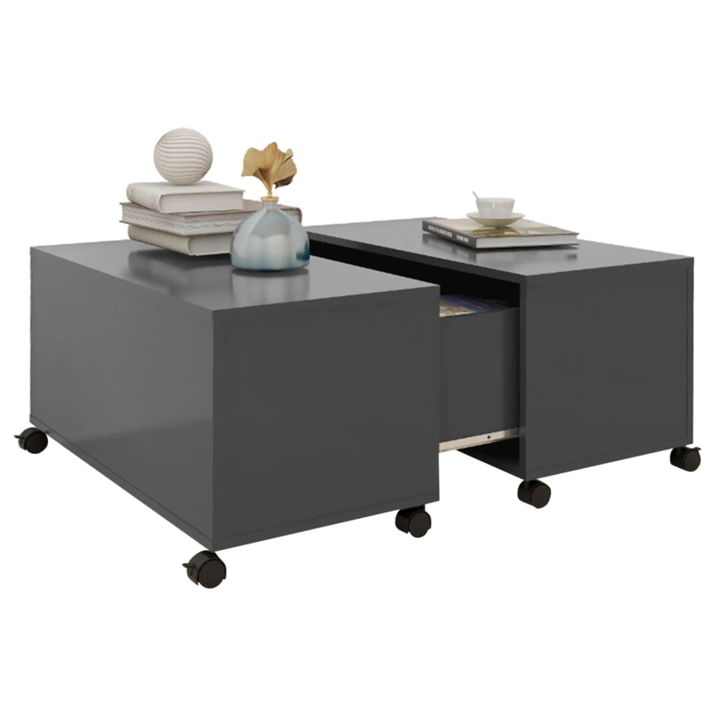 vidaXL Coffee Table Grey 75x75x38 cm Engineered Wood