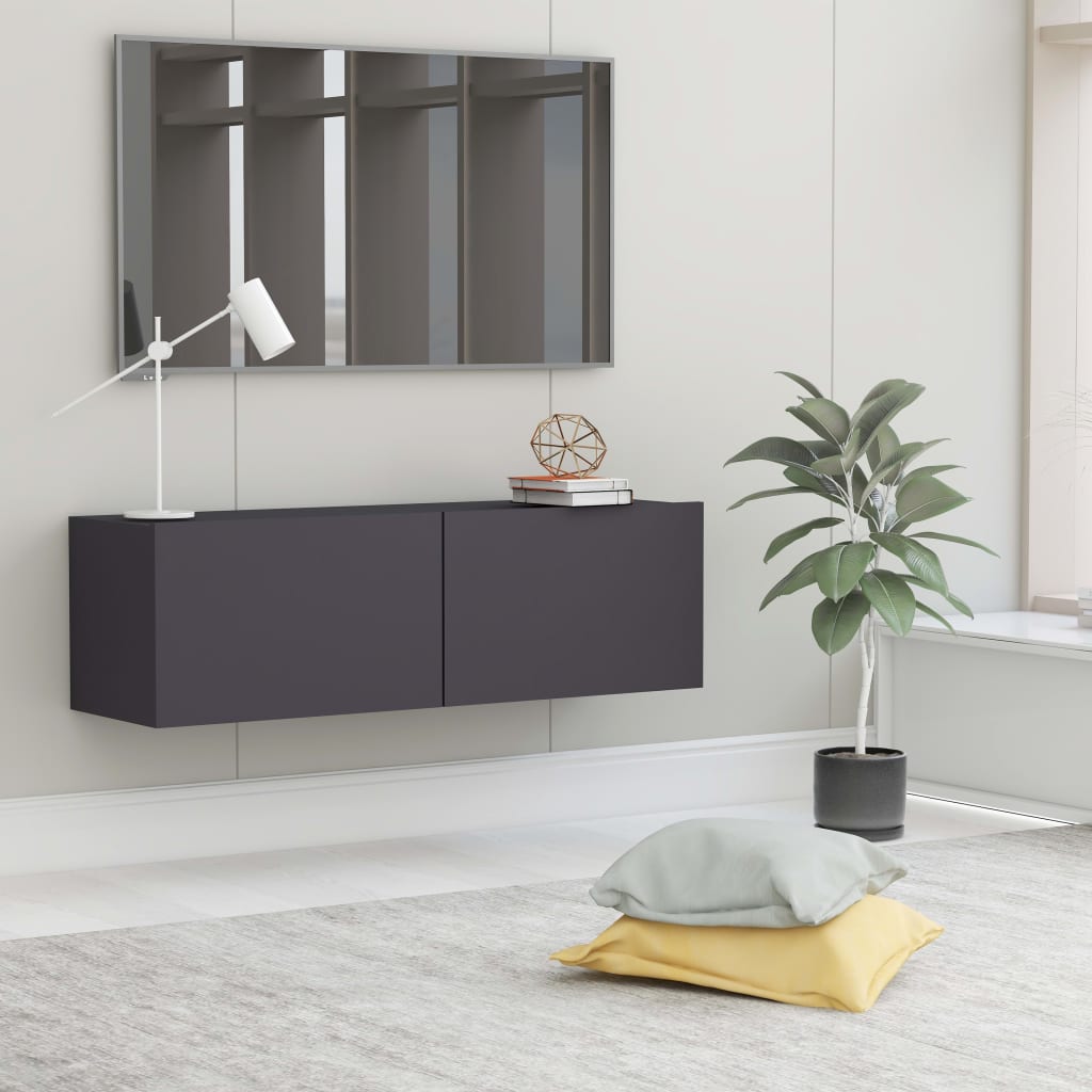 vidaXL TV Cabinet Grey 100x30x30 cm Engineered Wood