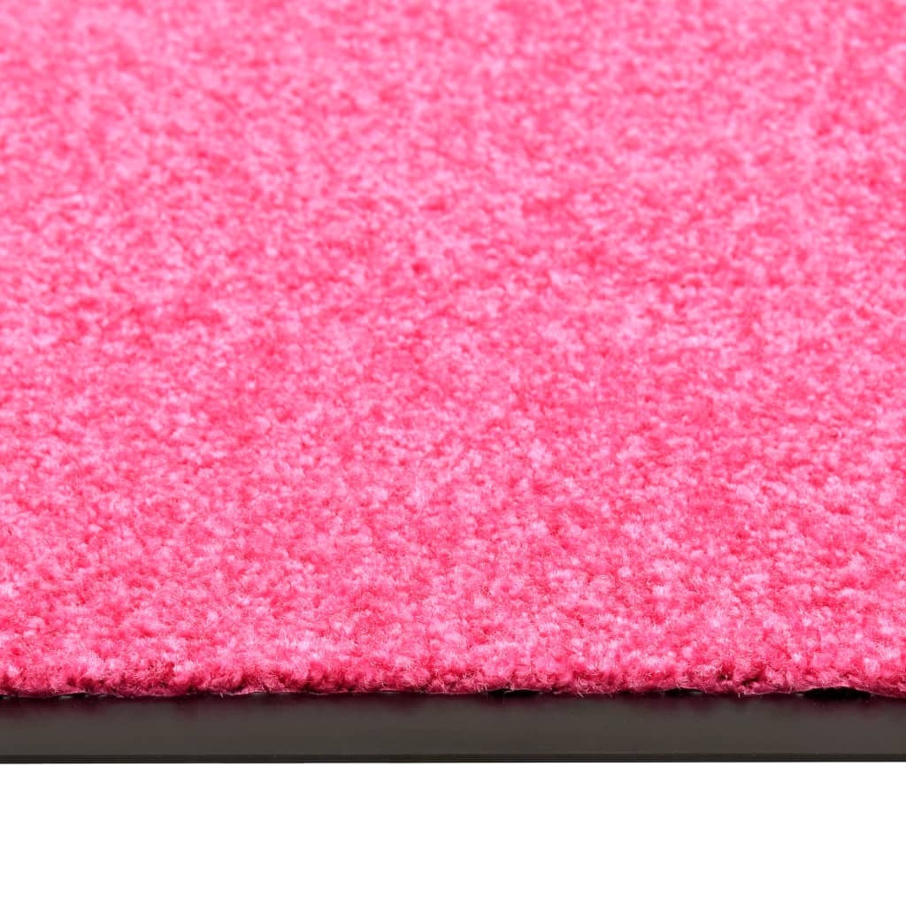 vidaXL Doormat Washable Pink 60x90 cm