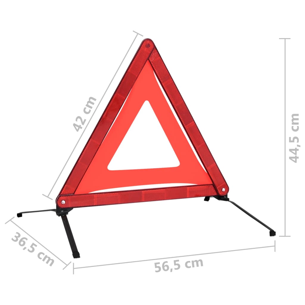 vidaXL Traffic Warning Triangles 10 pcs Red 56.5x36.5x44.5cm