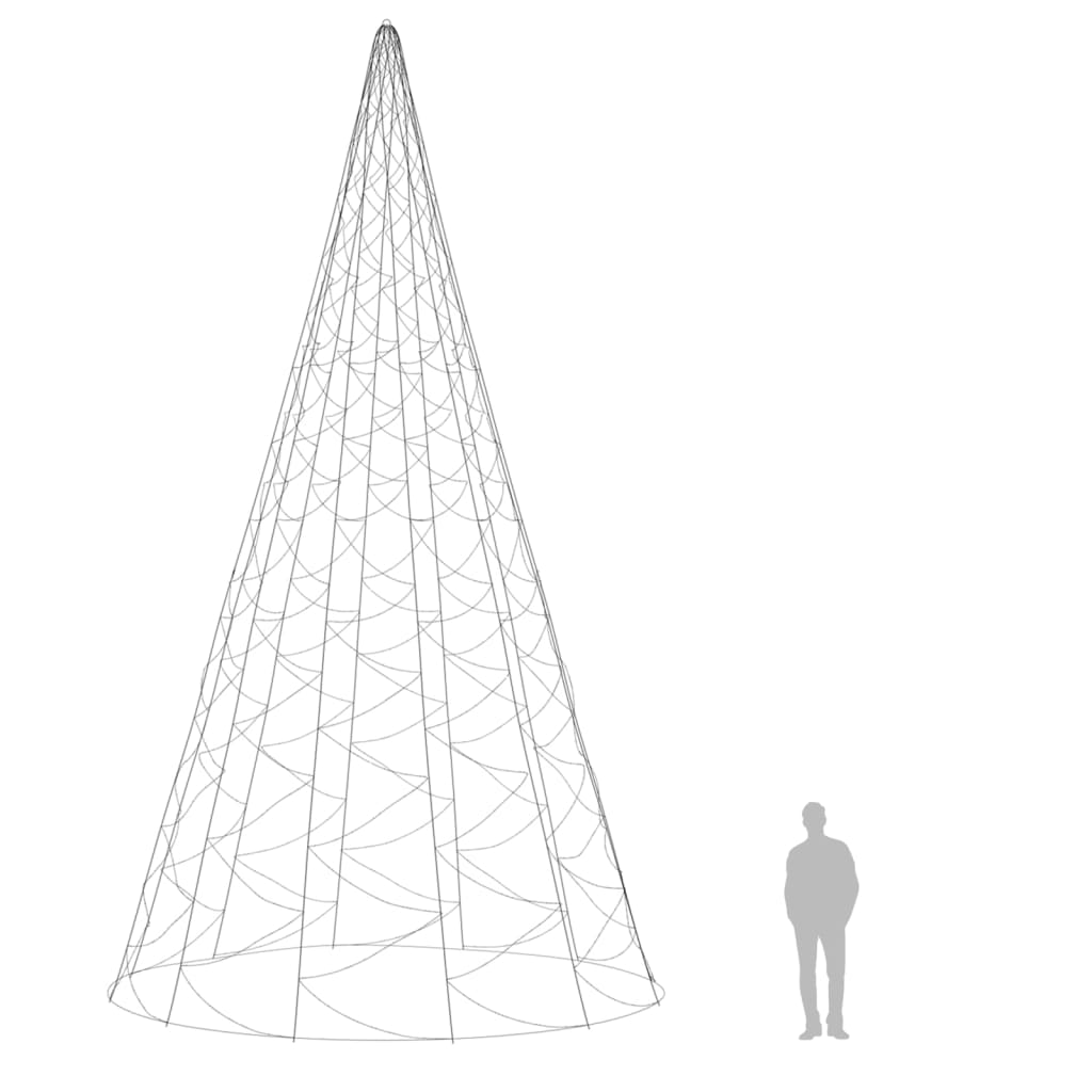 vidaXL Christmas Tree on Flagpole Warm White 3000 LEDs 800 cm