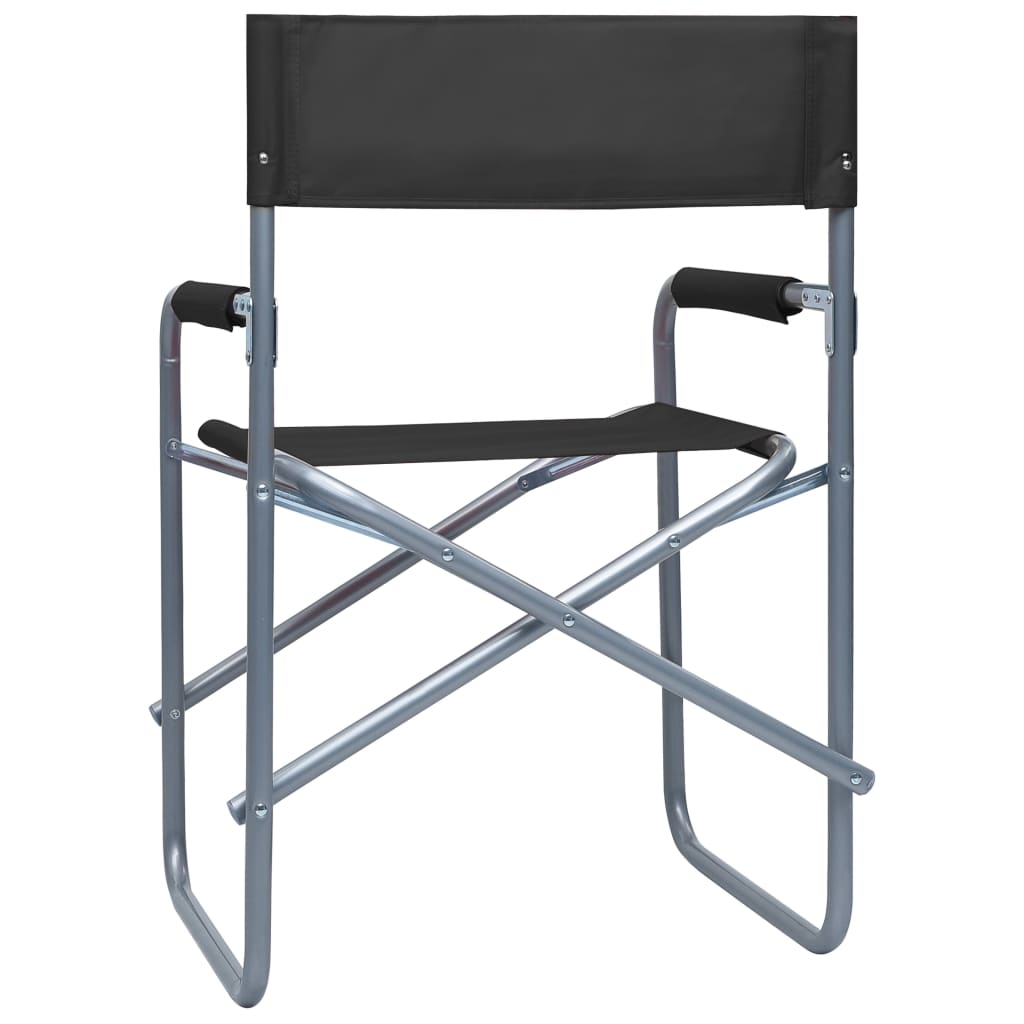 vidaXL Director's Chairs 2 pcs Steel Black