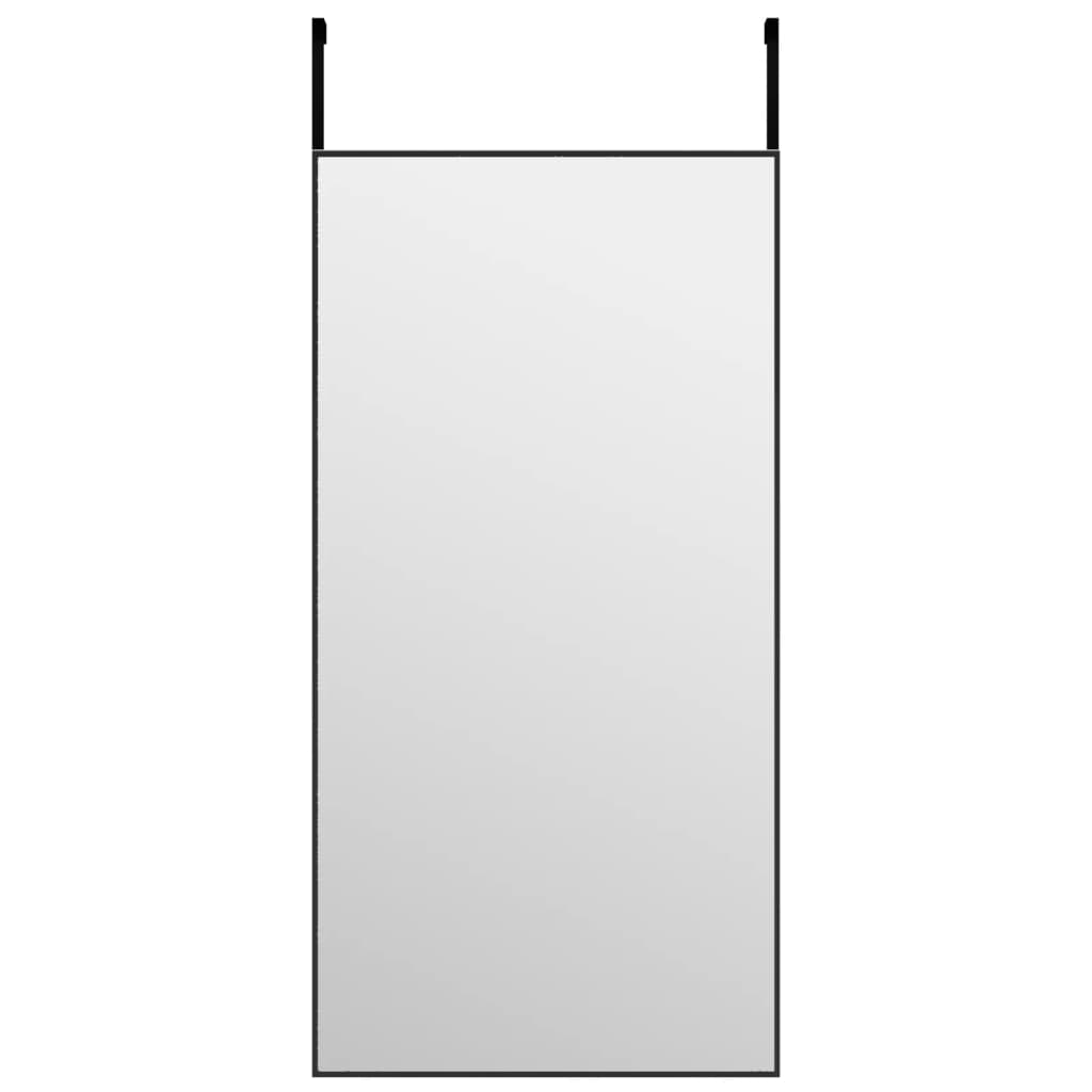 vidaXL Door Mirror Black 40x80 cm Glass and Aluminium