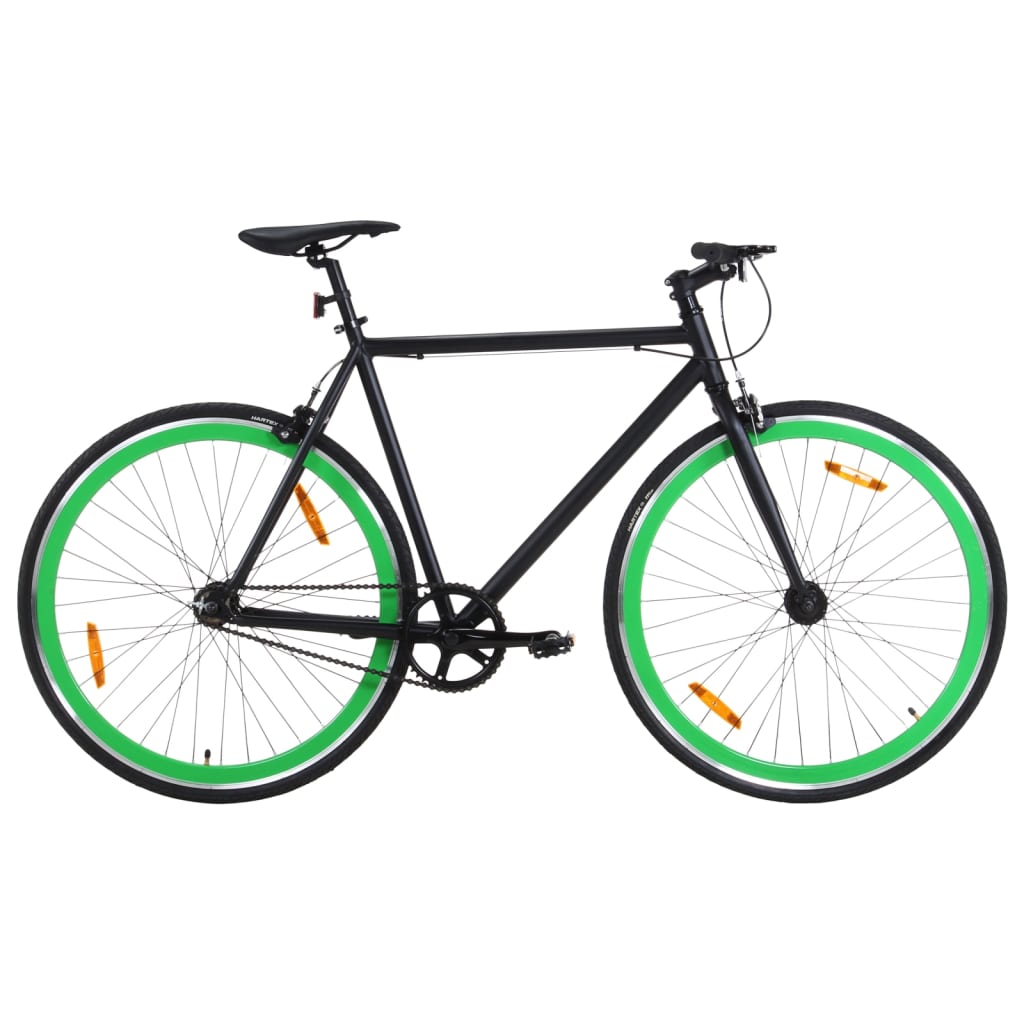 vidaXL Fixed Gear Bike Black and Green 700c 59 cm