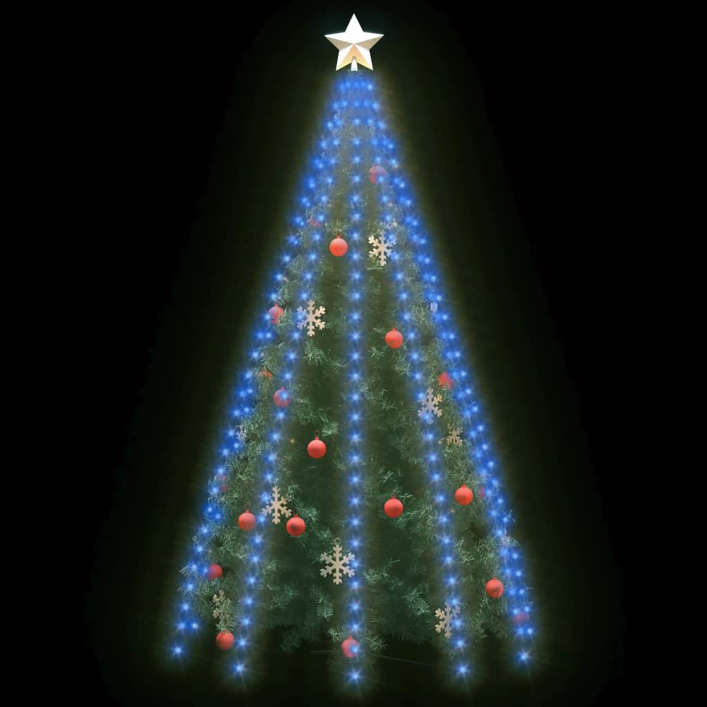 vidaXL Christmas Tree Net Lights with 250 LEDs Blue 250 cm