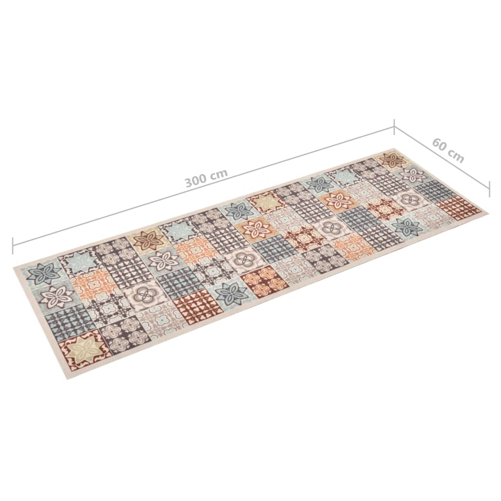 vidaXL Kitchen Carpet Washable Mosaic Colour 60x300 cm