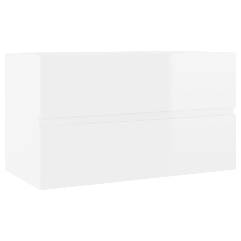 vidaXL Sink Cabinet High Gloss White 80x38.5x45 cm Engineered Wood
