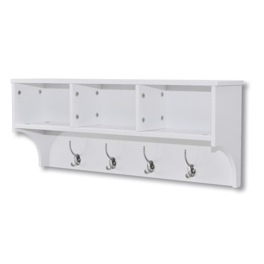 White Wall Shelf and Cabinet Set