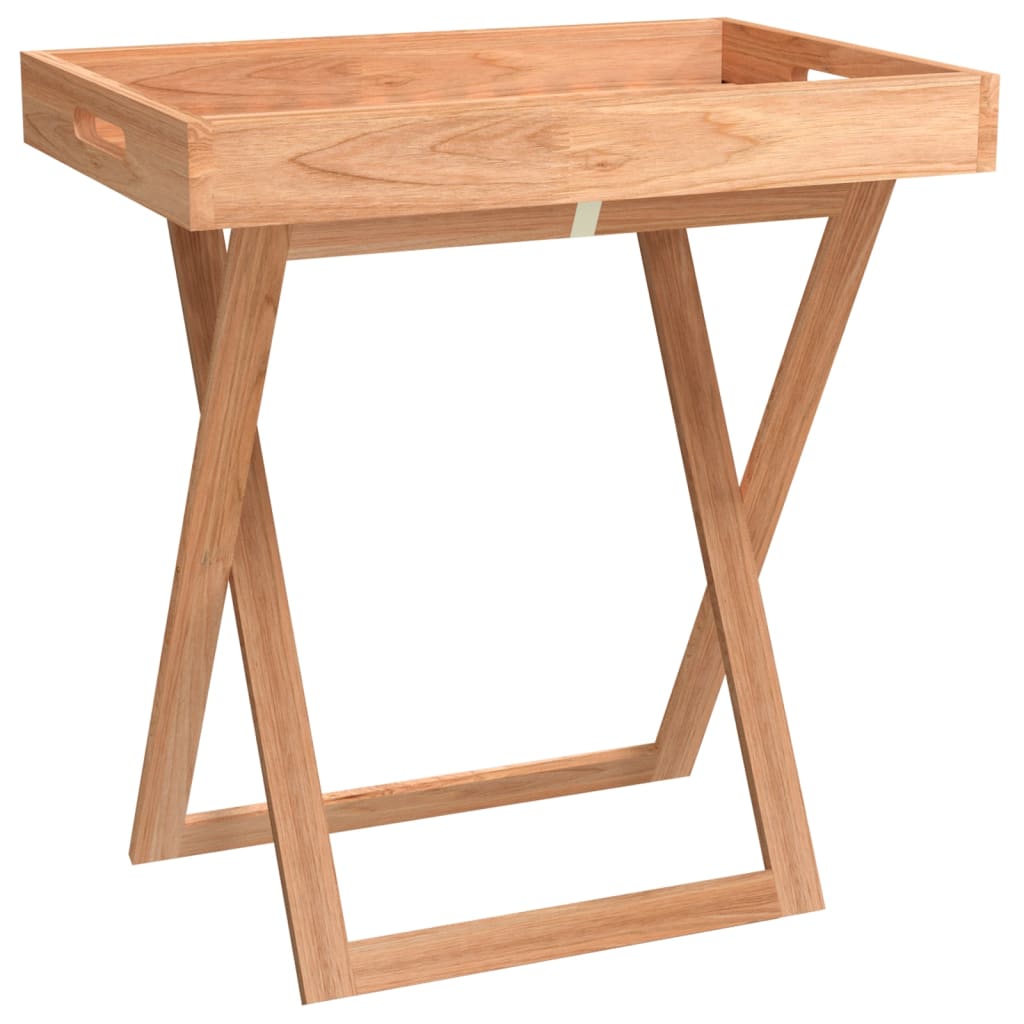 vidaXL Folding Tray Table 52x36x56.5 cm Solid Wood Walnut