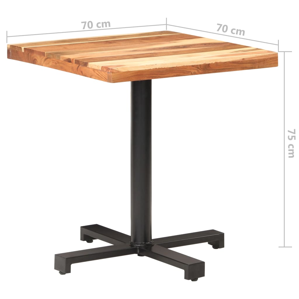vidaXL Bistro Table Square 70x70x75 cm Solid Acacia Wood