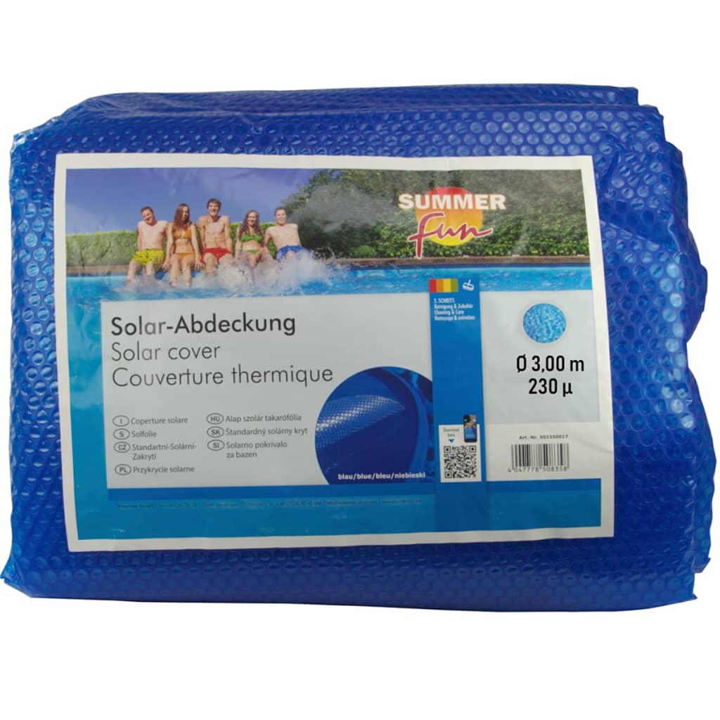 Summer Fun Summer Pool Solar Cover Round 300 cm PE Blue