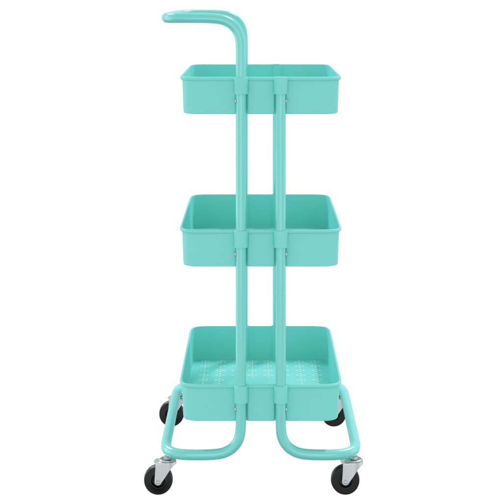 vidaXL 3-Tier Kitchen Trolley Turquoise 42x35x85 cm Iron and ABS