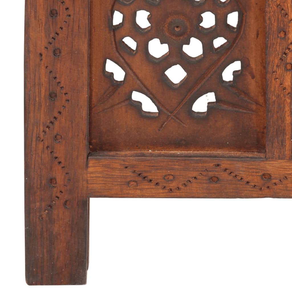 vidaXL Hand carved 5-Panel Room Divider Brown 200x165 cm Solid Mango Wood