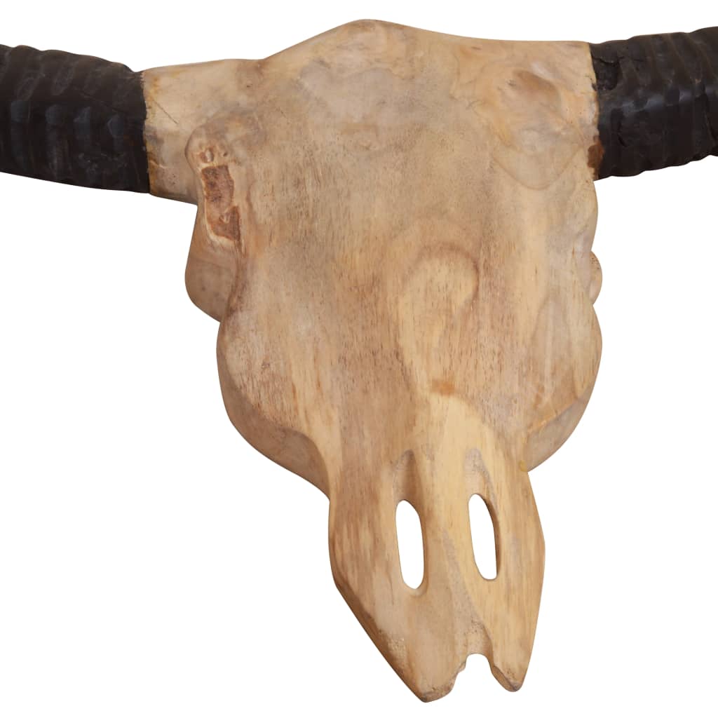 vidaXL Wall-Mounted Bull Skull Sculpture Teak 69x6x60 cm