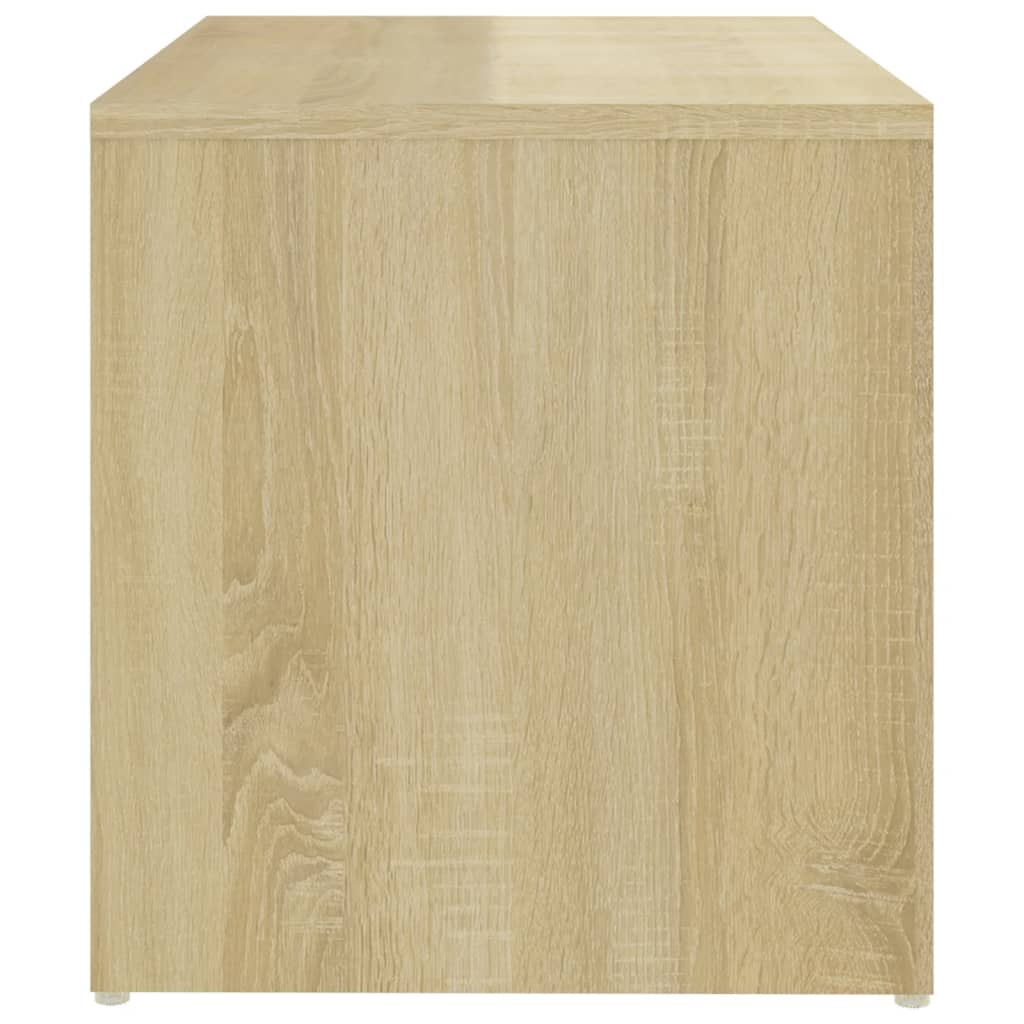 vidaXL Side Table White and Sonoma Oak 59x36x38 cm Engineered Wood