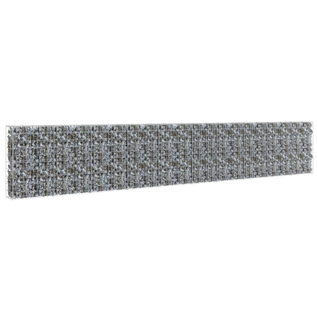 vidaXL Gabion Wall with Covers Galvanised Steel 600x30x100 cm