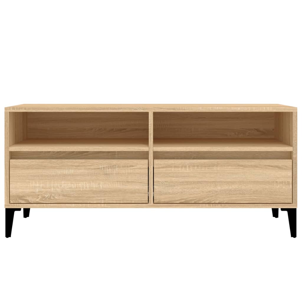 vidaXL TV Cabinet Sonoma Oak 100x34.5x44.5 cm Engineered Wood