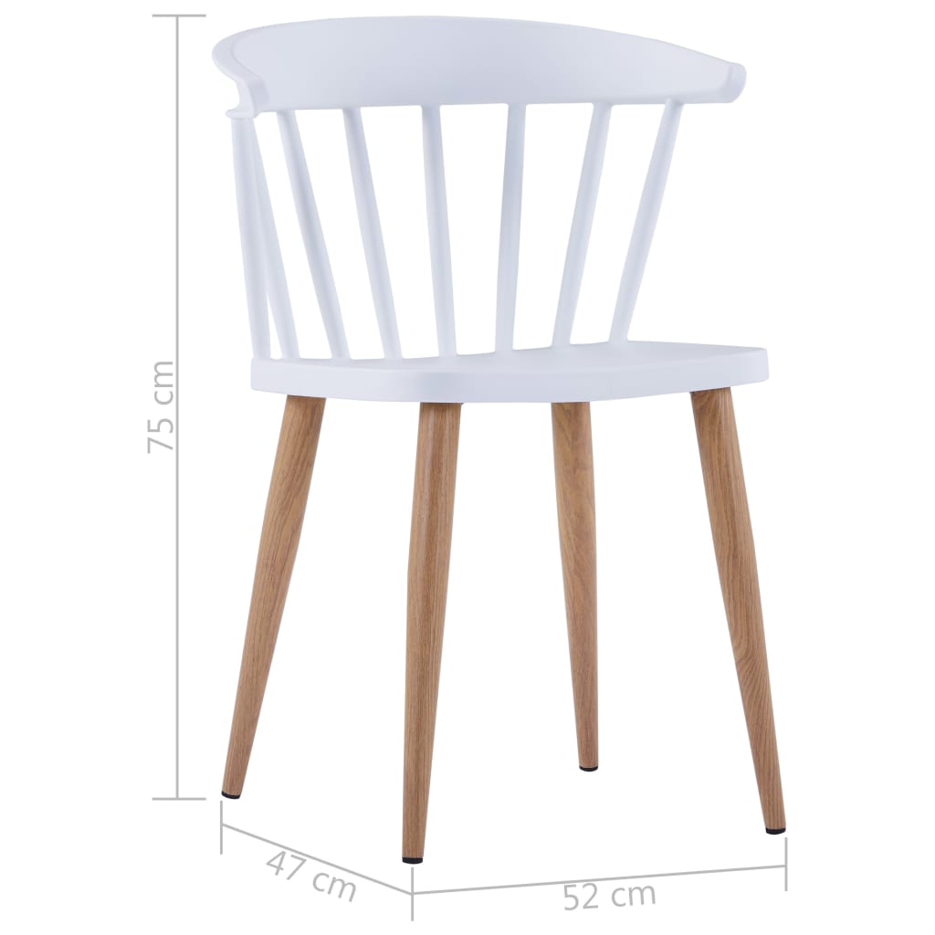 vidaXL Dining Chairs 2 pcs White Plastic