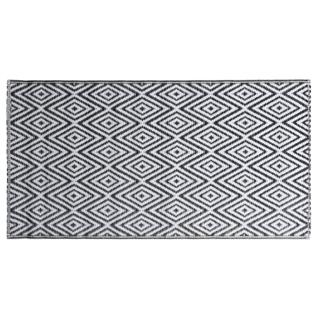 vidaXL Outdoor Carpet White and Black 120x180 cm PP