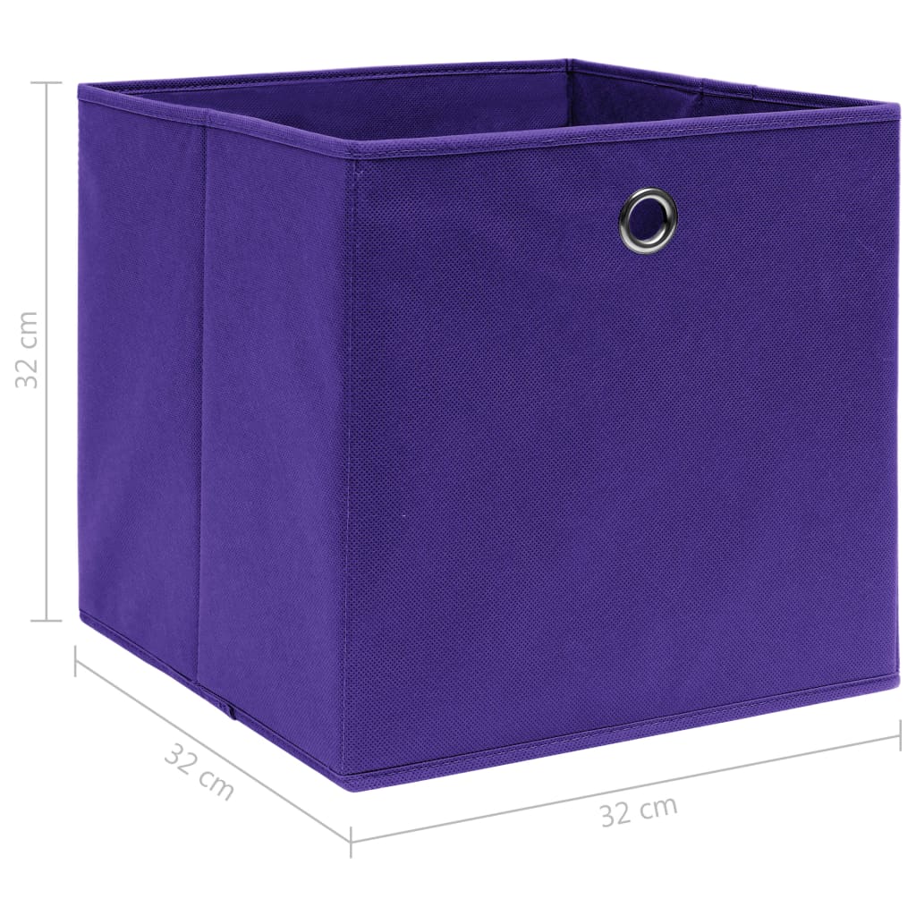 vidaXL Storage Boxes 10 pcs Purple 32x32x32 cm Fabric