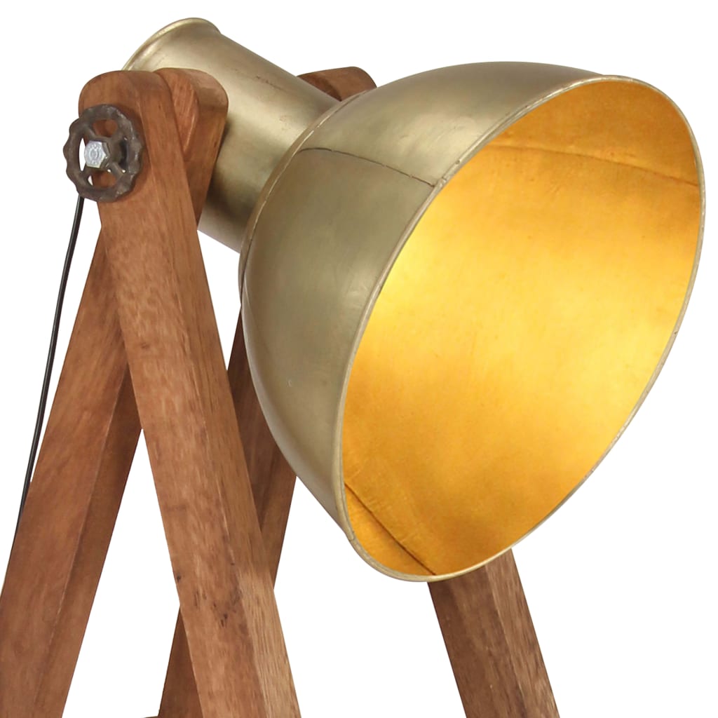 vidaXL Floor Lamps 3 pcs Brass E27 Solid Mango Wood