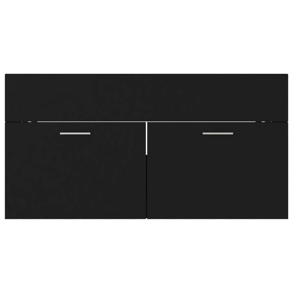 vidaXL 2 Piece Bathroom Furniture Set Black Engineered Wood