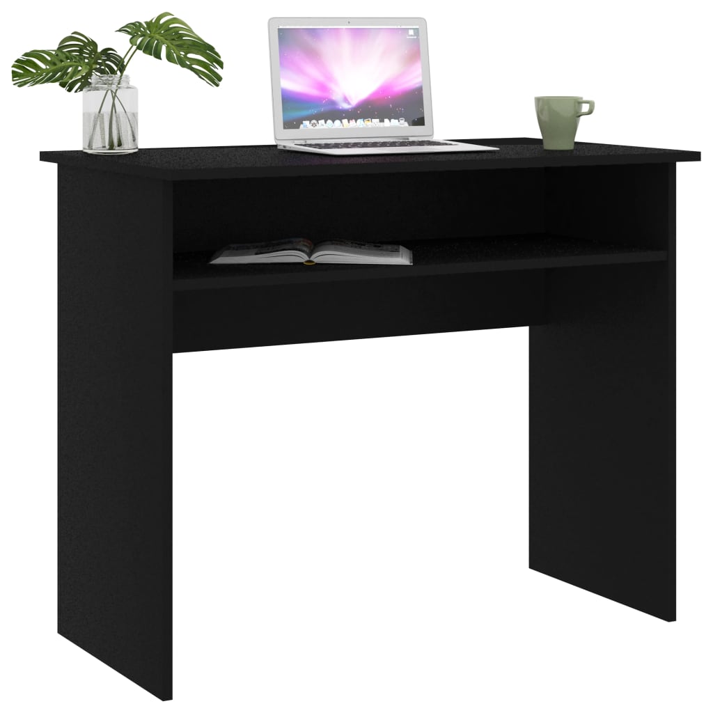 vidaXL Desk Black 90x50x74 cm Engineered Wood