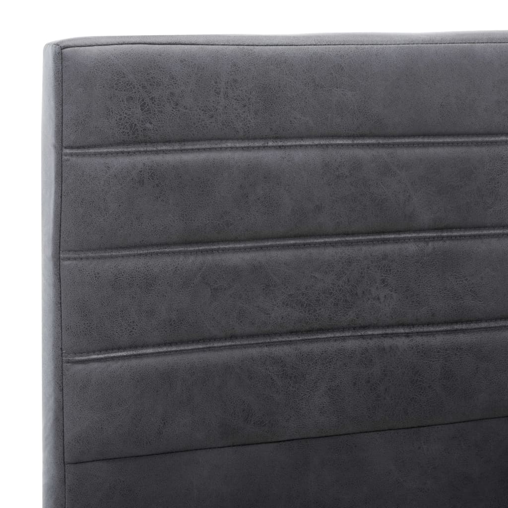 vidaXL Bed Frame Grey Faux Suede Leather 180x200 cm Super King