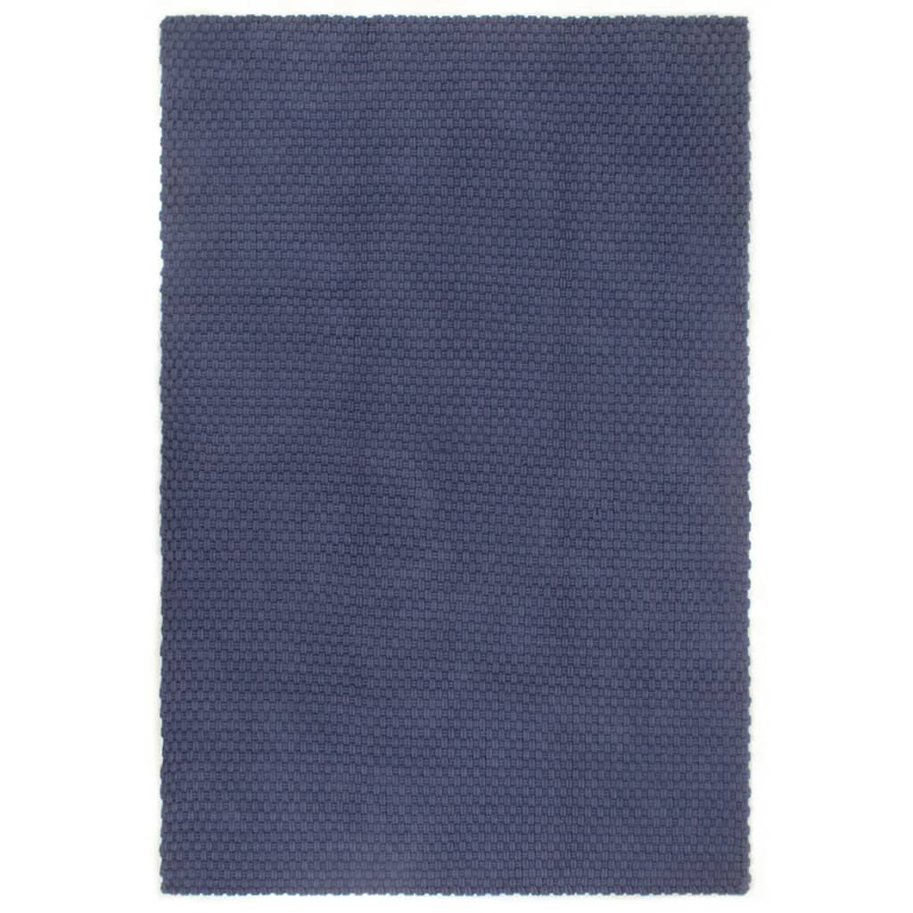 vidaXL Rug Rectangular Navy Blue 80x160 cm Cotton