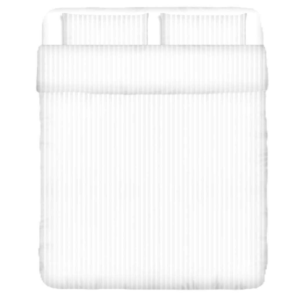 vidaXL Cotton Satin Striped Duvet Cover & 2 Pillowcases 200x220/80x80cm