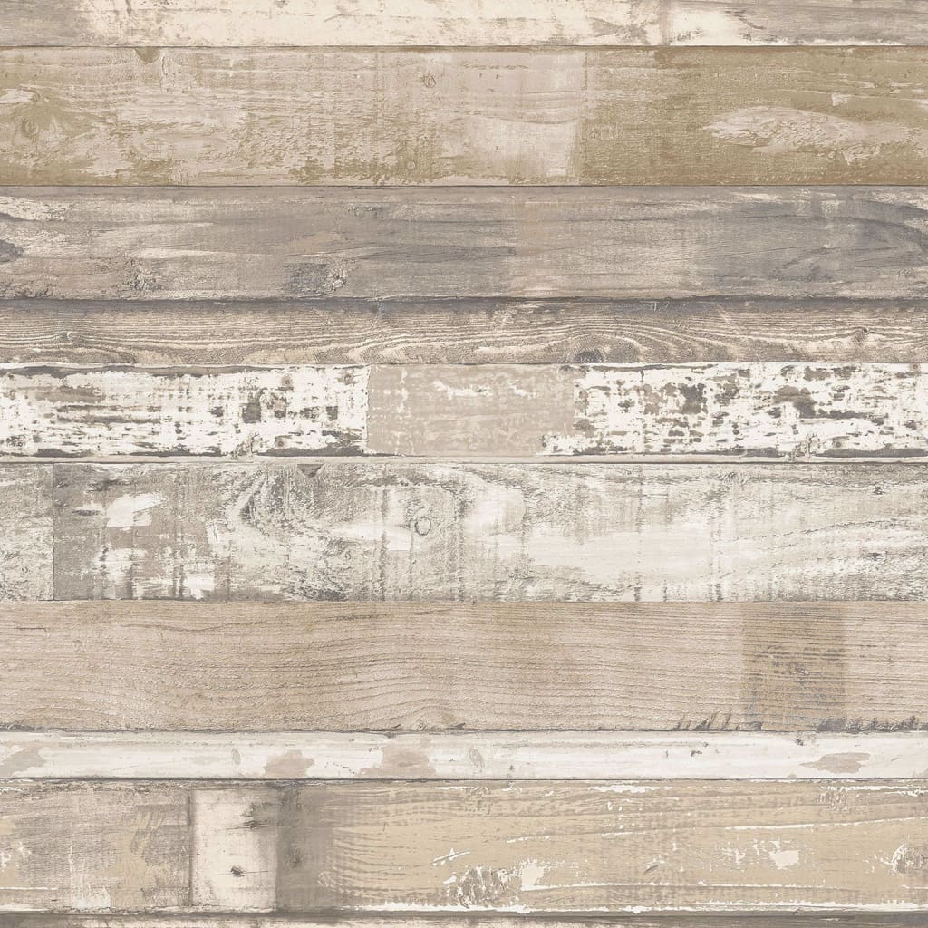 Noordwand Wallpaper Homestyle Old Wood Brown and Beige