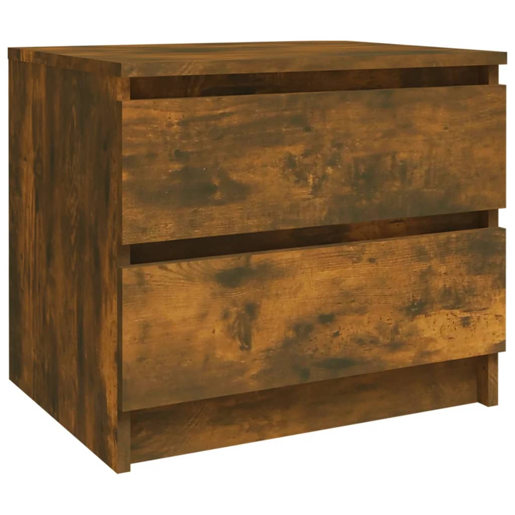 vidaXL Bed Cabinet Smoked Oak 50x39x43.5 cm Engineered Wood