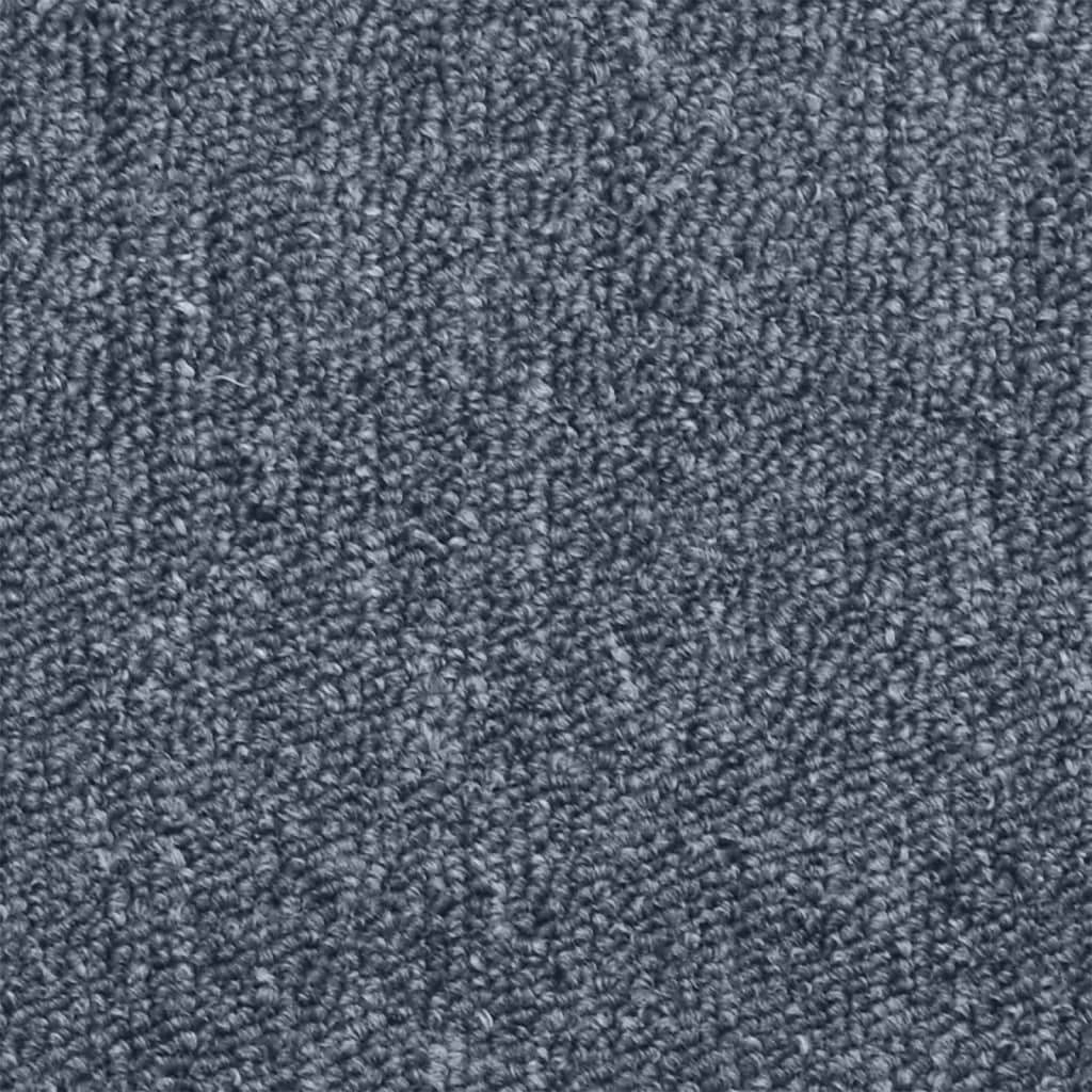 vidaXL Carpet Stair Treads 15 pcs Dark Grey and Blue 65x24x4 cm